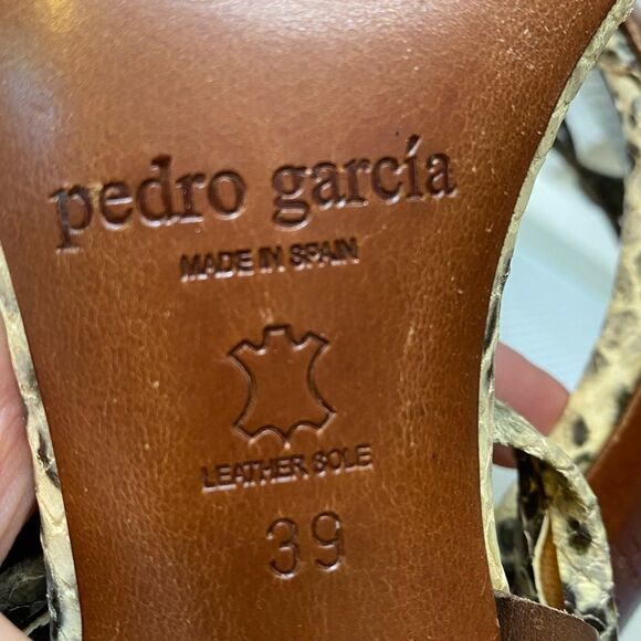 Pedro Garcia Snakeskin Leather Heels Size 39 (8.5) Made in Spain Metal Stiletto - Picture 7 of 13